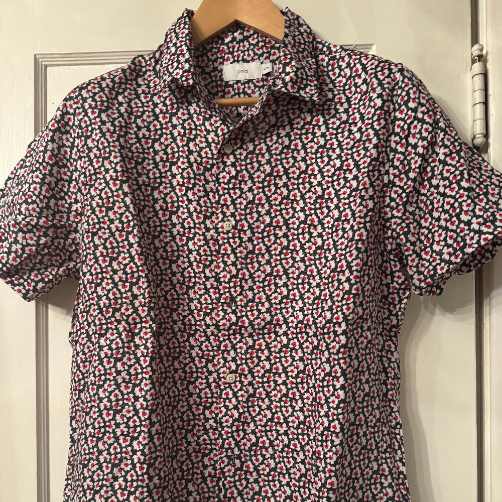 Onia 100% Linen Short Sleeve Shirt Size Medium